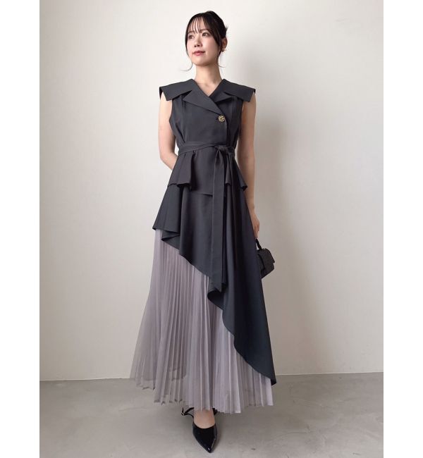 dazzlin「【再生産】アシメプリーツトレンチワンピース」|ワンピース|