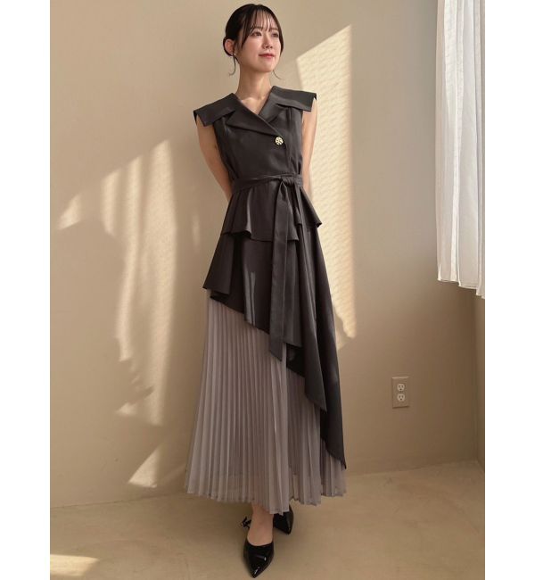 dazzlin「【再生産】アシメプリーツトレンチワンピース」|ワンピース|