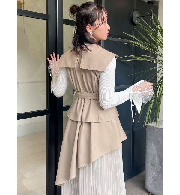 dazzlin「【再生産】アシメプリーツトレンチワンピース」|ワンピース|