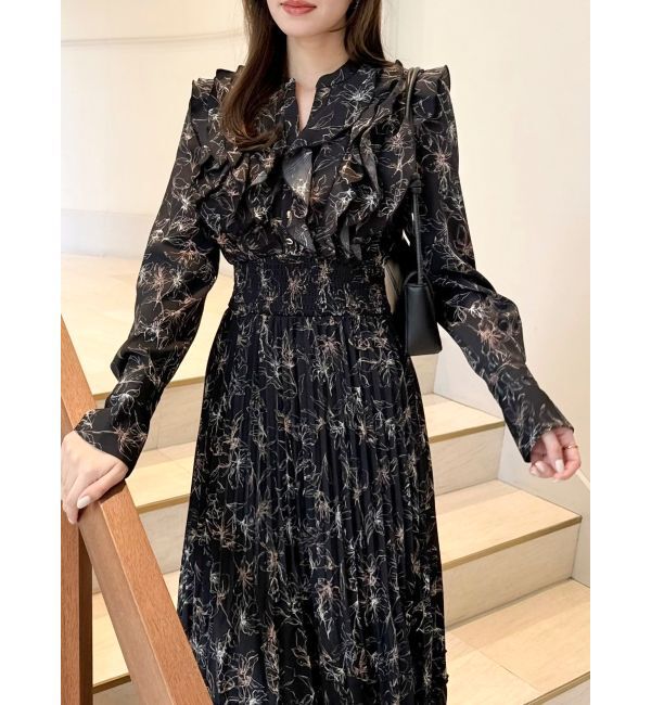 dazzlin「フラワープリーツワンピース」|ワンピース|