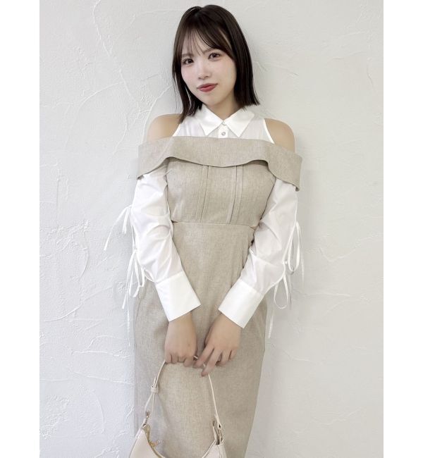 dazzlin「リボンシャツベアライクワンピース」|ワンピース|