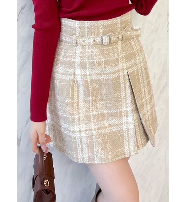 dazzlin「バリエコンパクトミニスカート」|スカート|ベージュ