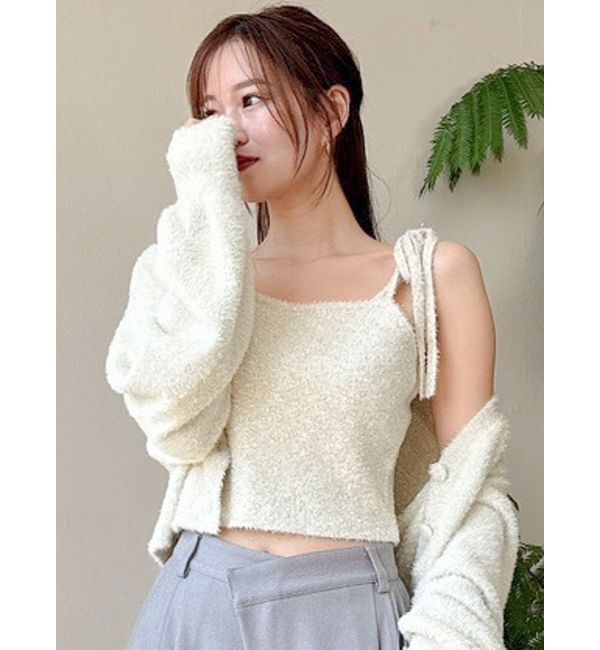 dazzlin「ミニシャギーラメニットキャミ」|キャミソール|