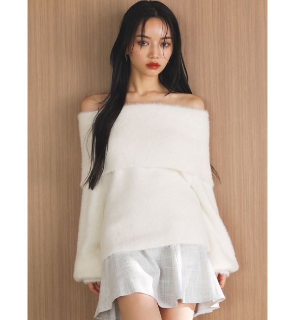 dazzlin「シャギーオフショルニットプルオーバー」|ニット・セーター|