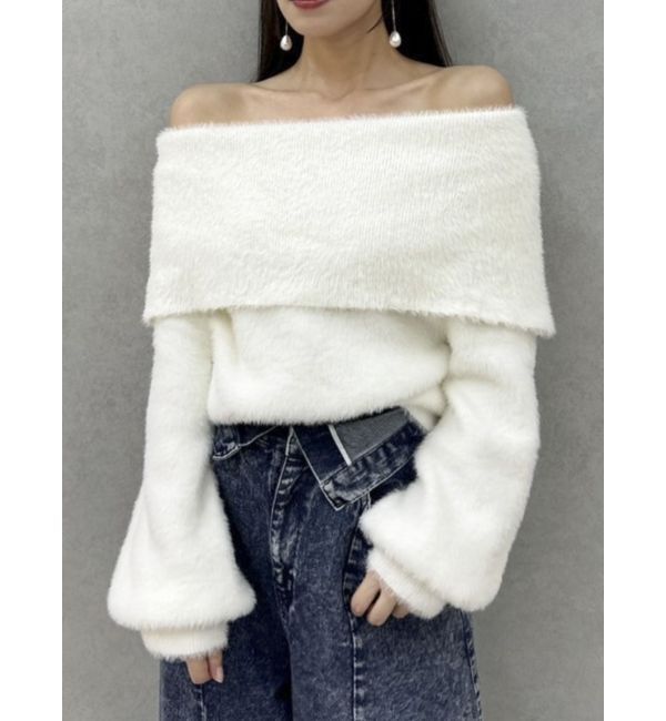 dazzlin「シャギーオフショルニットプルオーバー」|ニット・セーター|