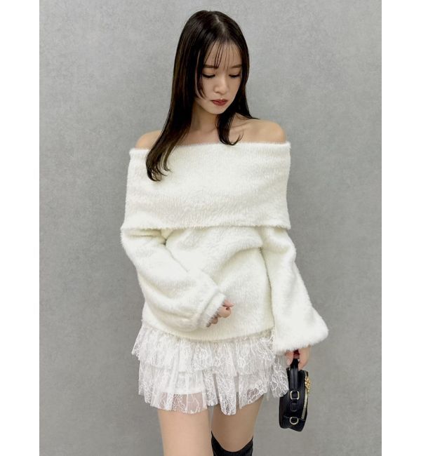 dazzlin「シャギーオフショルニットプルオーバー」|ニット・セーター|