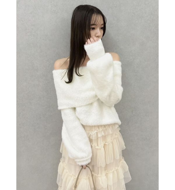 dazzlin「シャギーオフショルニットプルオーバー」|ニット・セーター|