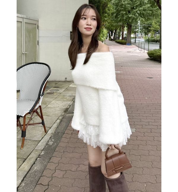 dazzlin「シャギーオフショルニットプルオーバー」|ニット・セーター|