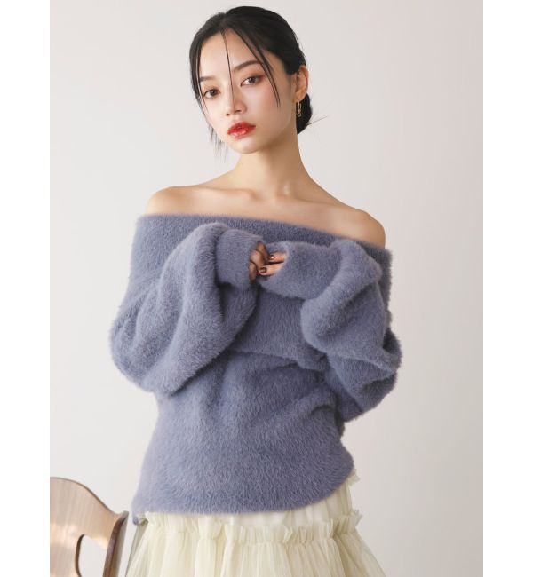 dazzlin「シャギーオフショルニットプルオーバー」|ニット・セーター|