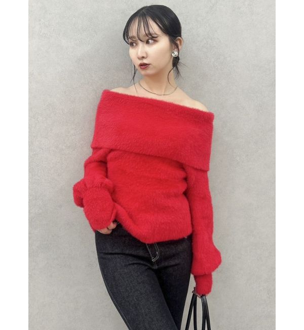 dazzlin「シャギーオフショルニットプルオーバー」|ニット・セーター|