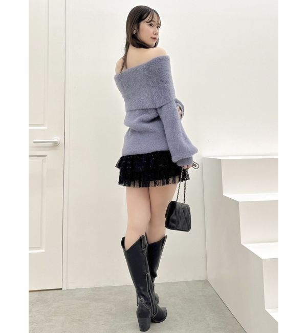 dazzlin「シャギーオフショルニットプルオーバー」|ニット・セーター|