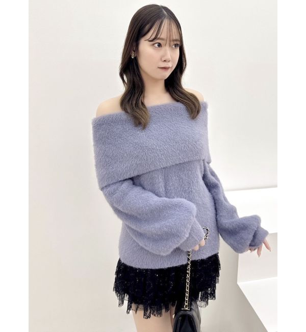 dazzlin「シャギーオフショルニットプルオーバー」|ニット・セーター|