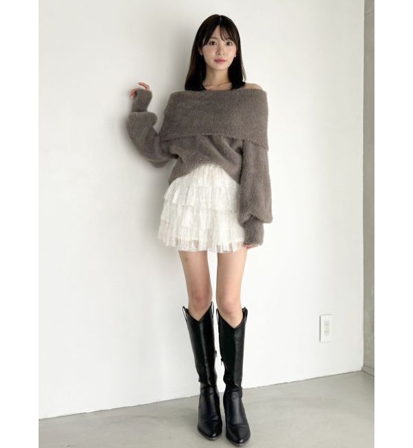 dazzlin「シャギーオフショルニットプルオーバー」|ニット・セーター|