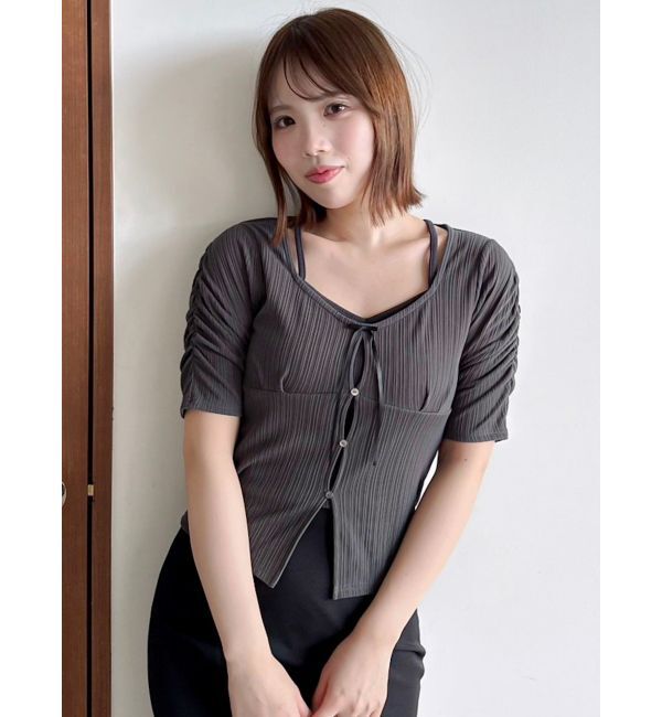 dazzlin「カーデタイトリボンカットトップス」|Tシャツ・カットソー|
