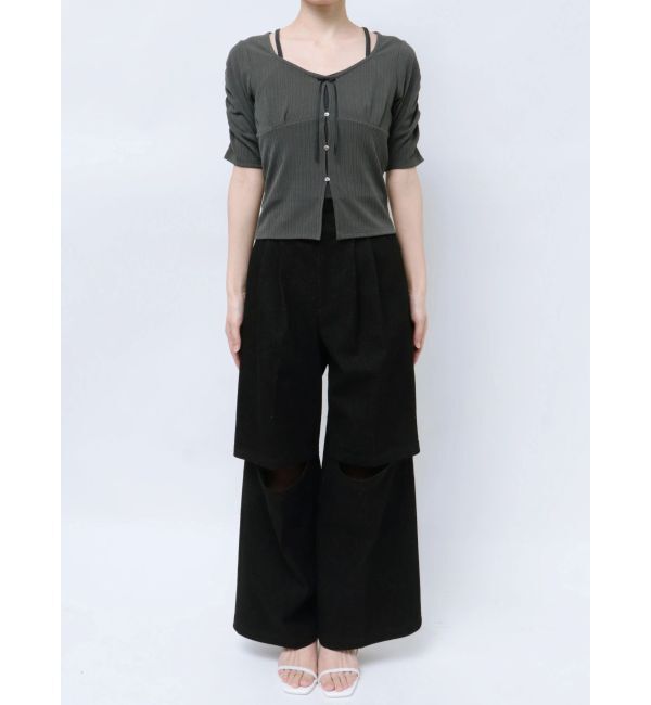 dazzlin「カーデタイトリボンカットトップス」|Tシャツ・カットソー|