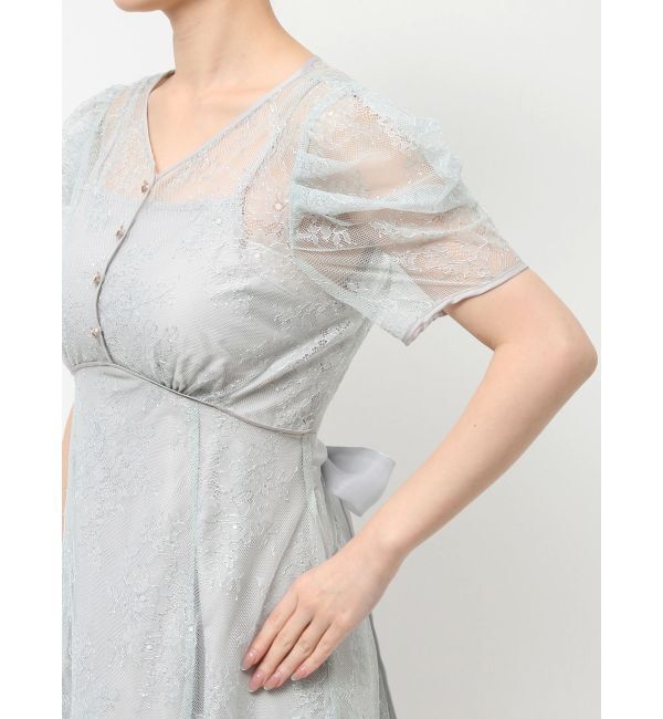 dazzlin「ラメチュールレースパイピングドレス」|ドレス|