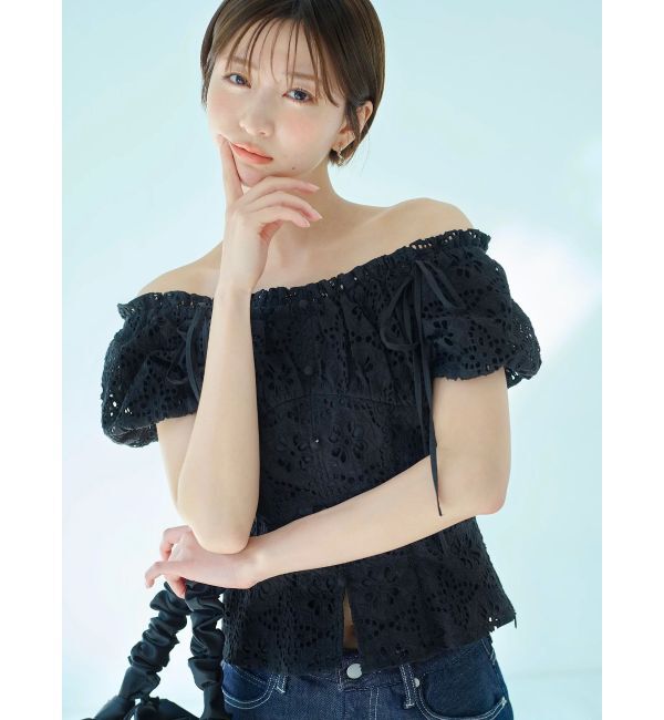 dazzlin「2WAYバルーンスリーブコットンレースブラウス」|シャツ・ブラウス|