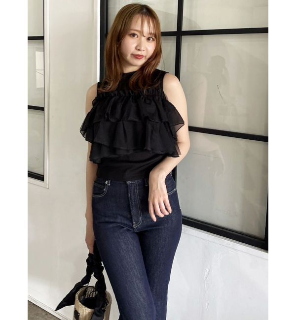 dazzlin「2WAYスリーブコンパクトフリルトップス」|Tシャツ・カットソー|