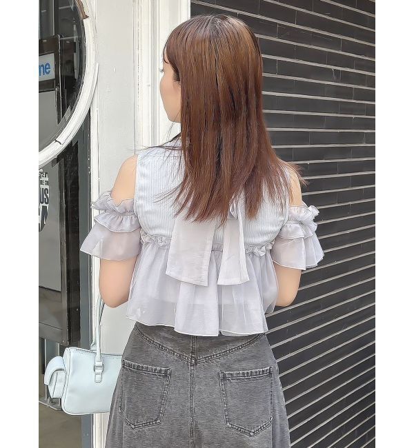 dazzlin「2WAYスリーブコンパクトフリルトップス」|Tシャツ・カットソー|