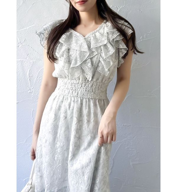 dazzlin「【WEB限定】バックリボンレースノースリワンピース」|ワンピース|