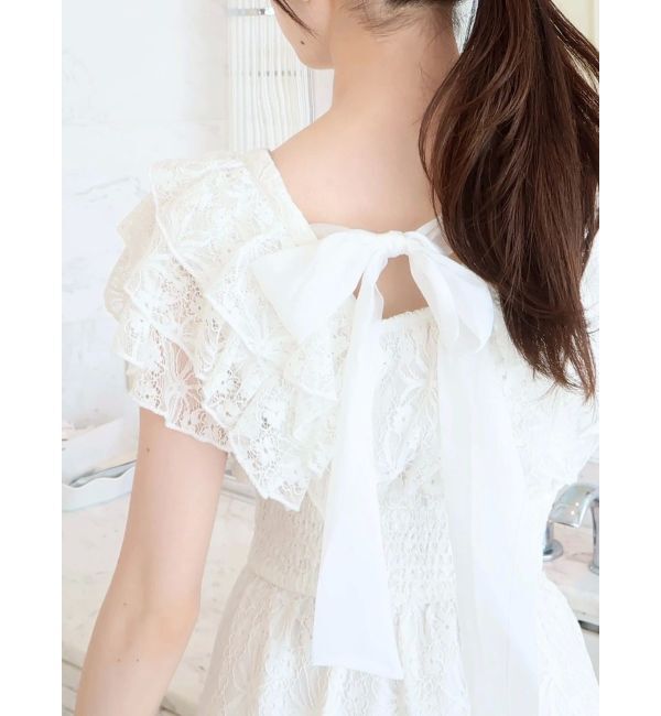 dazzlin「【WEB限定】バックリボンレースノースリワンピース」|ワンピース|