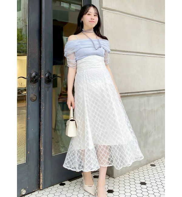 dazzlin「チェックチュールコルセットスカート」|スカート|