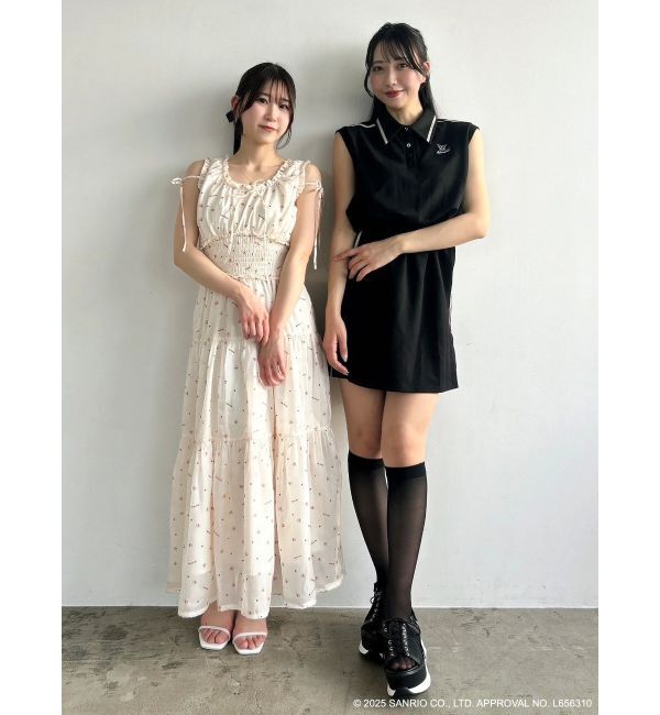 dazzlin「【メロクロコラボ】モチーフパターンティアードワンピース」|ワンピース|