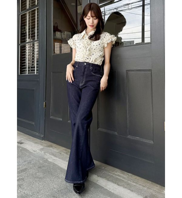 dazzlin「シュリンクフラワーフリルシャツ」|シャツ・ブラウス|