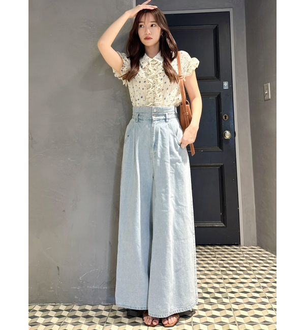 dazzlin「シュリンクフラワーフリルシャツ」|シャツ・ブラウス|