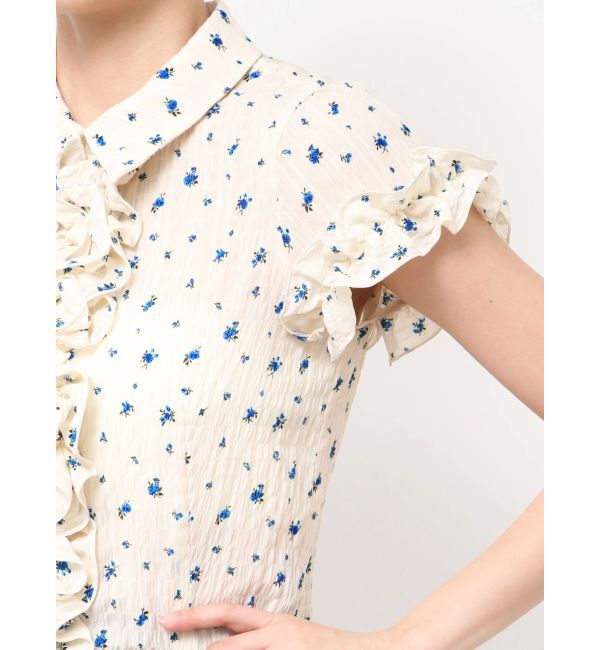 dazzlin「シュリンクフラワーフリルシャツ」|シャツ・ブラウス|