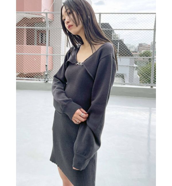 EMODA「チェーンカバーニットワンピース」|ワンピース|