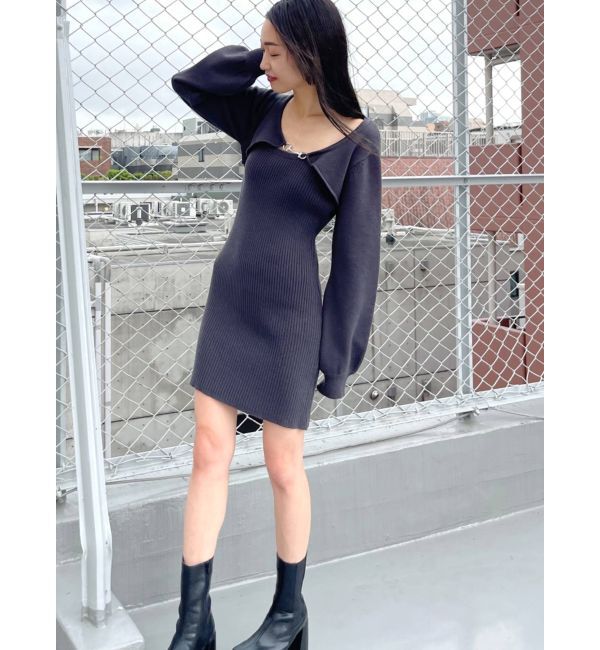 EMODA「チェーンカバーニットワンピース」|ワンピース|