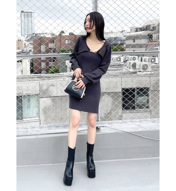 EMODA「チェーンカバーニットワンピース」|ワンピース|