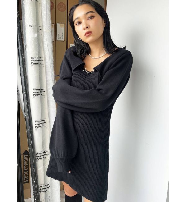 EMODA「チェーンカバーニットワンピース」|ワンピース|