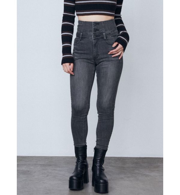 EMODA「【ELDER】SYMハイウエストデニム」|デニム|グレー