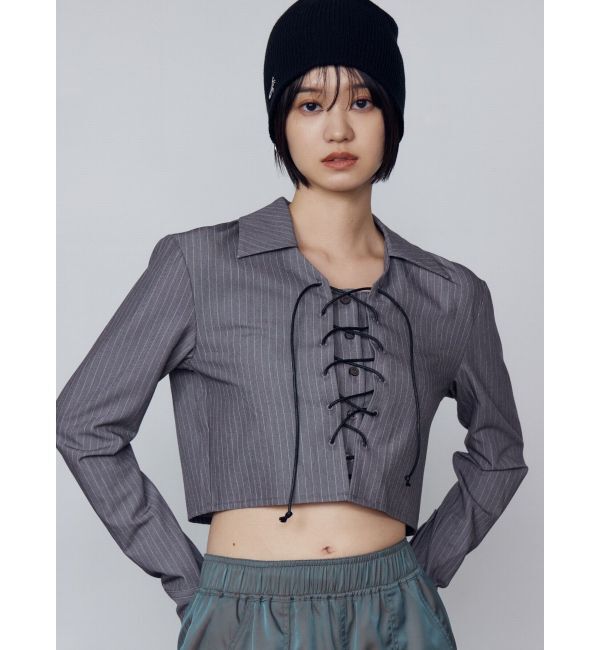 EMODA「レースアップショートシャツ」|シャツ・ブラウス|