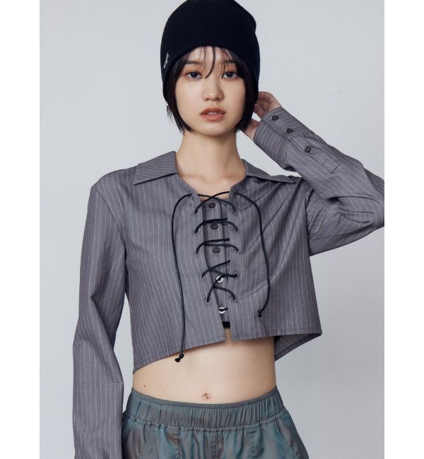 EMODA「レースアップショートシャツ」|シャツ・ブラウス|