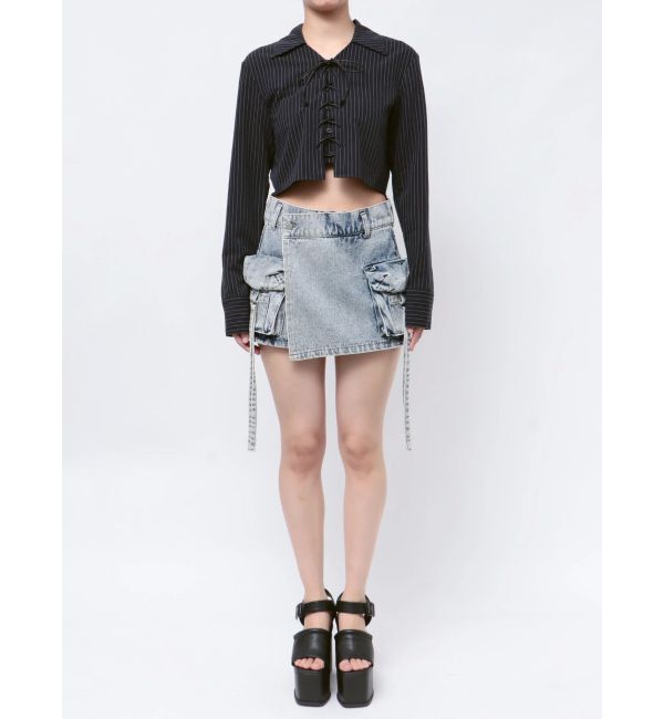 EMODA「レースアップショートシャツ」|シャツ・ブラウス|