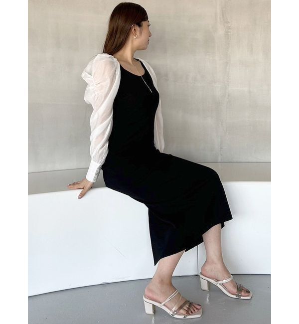 MERCURYDUO「2WAYドレープスリーブボレロセットニットワンピース」|ワンピース|