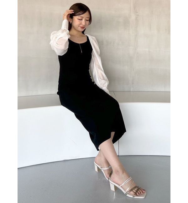 MERCURYDUO「2WAYドレープスリーブボレロセットニットワンピース」|ワンピース|