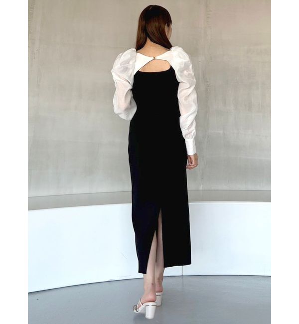 MERCURYDUO「2WAYドレープスリーブボレロセットニットワンピース」|ワンピース|