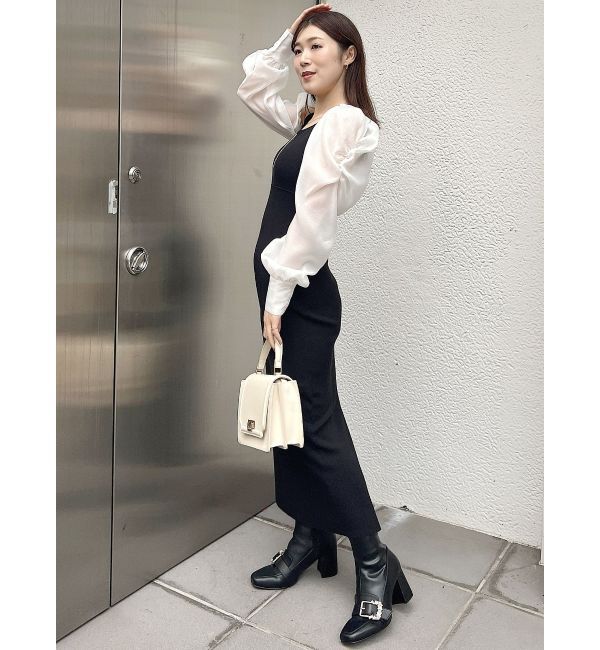 MERCURYDUO「2WAYドレープスリーブボレロセットニットワンピース」|ワンピース|