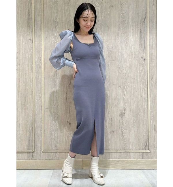 MERCURYDUO「2WAYドレープスリーブボレロセットニットワンピース」|ワンピース|