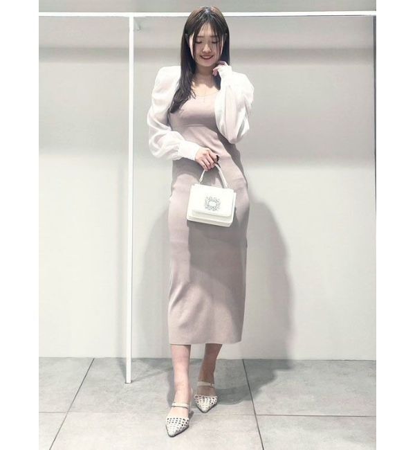 MERCURYDUO「2WAYドレープスリーブボレロセットニットワンピース」|ワンピース|