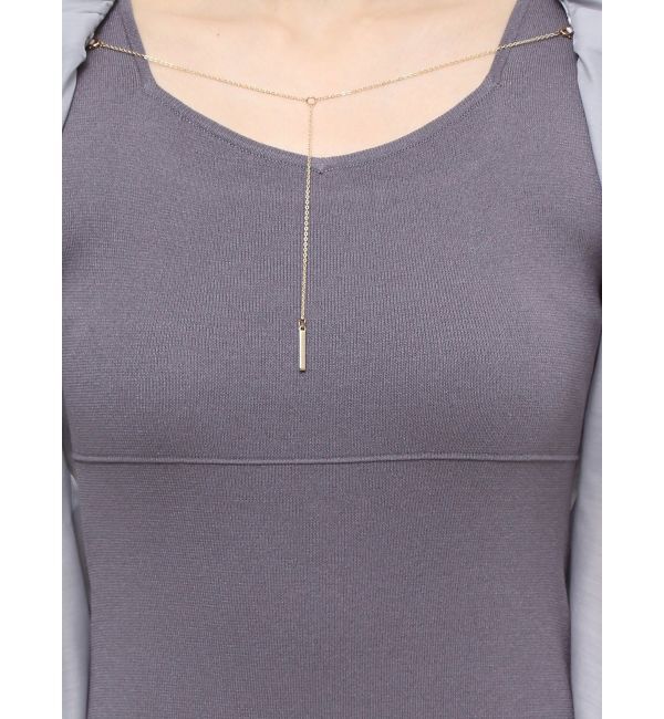 MERCURYDUO「2WAYドレープスリーブボレロセットニットワンピース」|ワンピース|