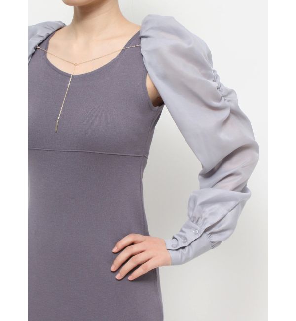 MERCURYDUO「2WAYドレープスリーブボレロセットニットワンピース」|ワンピース|