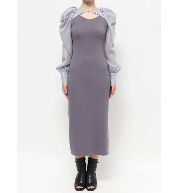 MERCURYDUO「2WAYドレープスリーブボレロセットニットワンピース」|ワンピース|