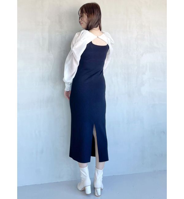 MERCURYDUO「2WAYドレープスリーブボレロセットニットワンピース」|ワンピース|