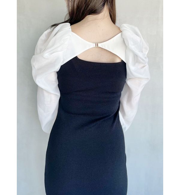 MERCURYDUO「2WAYドレープスリーブボレロセットニットワンピース」|ワンピース|