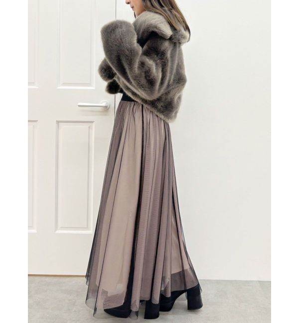 MERCURYDUO「2WAYチュールニットドッキングワンピース」|ワンピース|